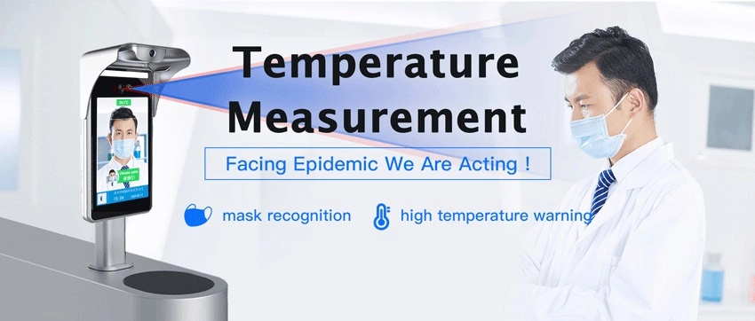 Thermal &amp; Optical Face Recognition Camera 8 Inch Temperature Check Kiosk